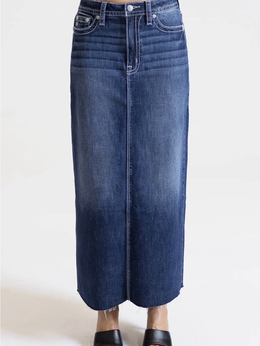 Miss Me Dark Blue Denim Maxi Skirt